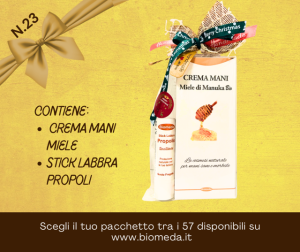 crema mani al miele di manuka e stick labbra alla propoli